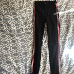 Black pants (with red and white stripes)